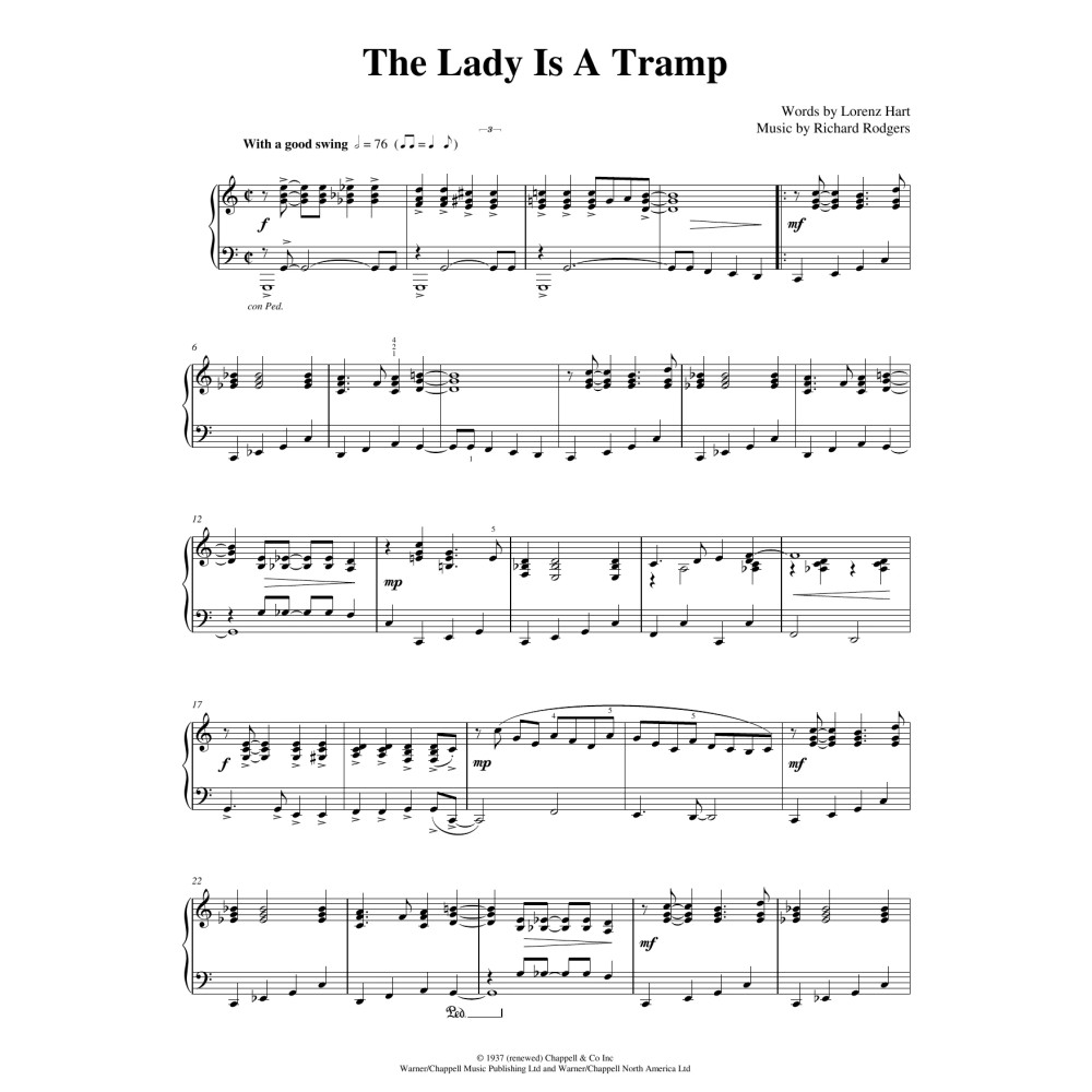 The Lady Is A Tramp (arr. Pam Wedgwood)